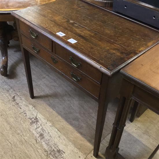 George III oak lowboy with four small drawers and square tapering legs